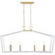 Lizabeth 8 Light 42.2 inch Matte White/Modern Gold Indoor Pendant Ceiling Light